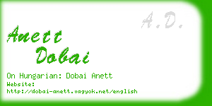 anett dobai business card
